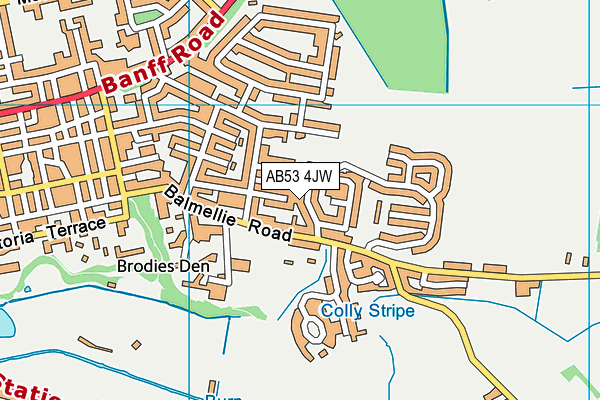 AB53 4JW map - OS VectorMap District (Ordnance Survey)