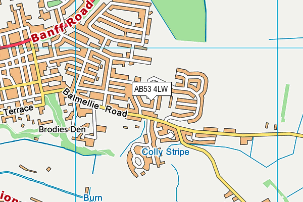 AB53 4LW map - OS VectorMap District (Ordnance Survey)