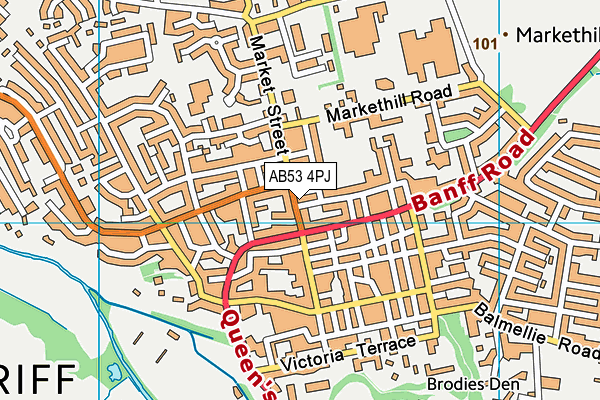 AB53 4PJ map - OS VectorMap District (Ordnance Survey)