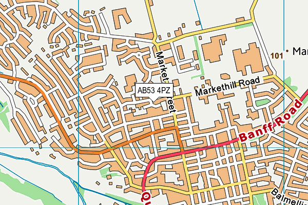 AB53 4PZ map - OS VectorMap District (Ordnance Survey)