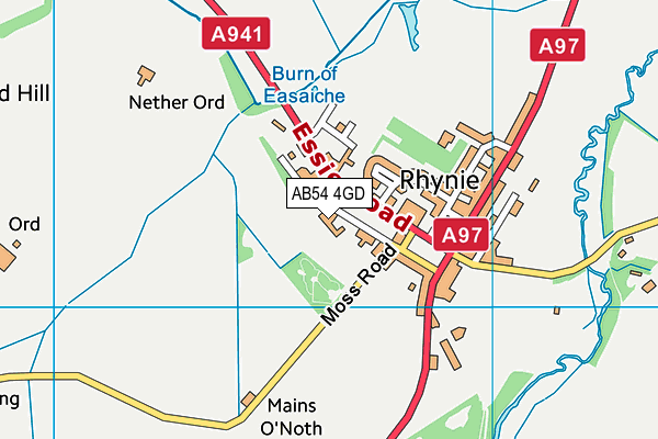 AB54 4GD map - OS VectorMap District (Ordnance Survey)
