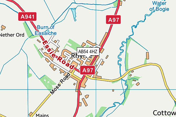 AB54 4HZ map - OS VectorMap District (Ordnance Survey)