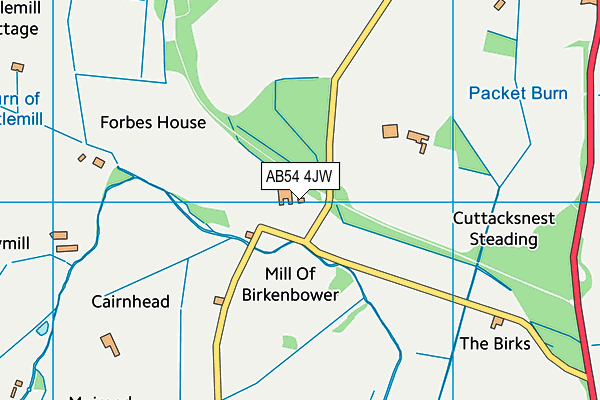 AB54 4JW map - OS VectorMap District (Ordnance Survey)