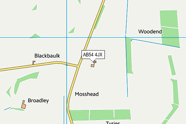 AB54 4JX map - OS VectorMap District (Ordnance Survey)