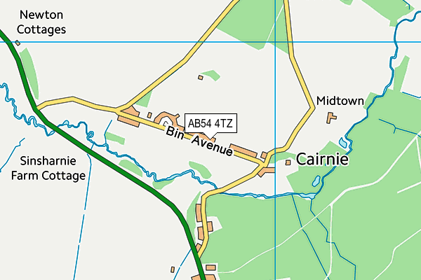 AB54 4TZ map - OS VectorMap District (Ordnance Survey)
