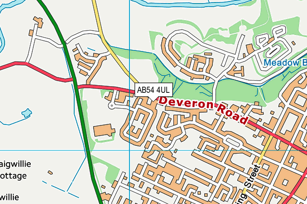 AB54 4UL map - OS VectorMap District (Ordnance Survey)