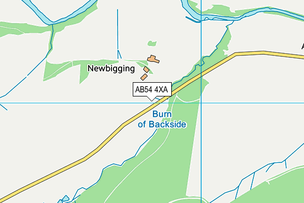 AB54 4XA map - OS VectorMap District (Ordnance Survey)