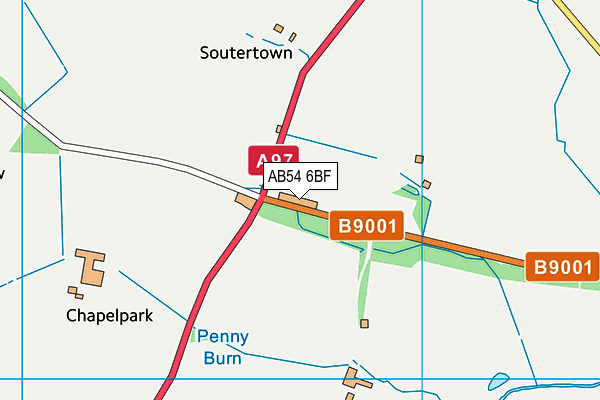 AB54 6BF map - OS VectorMap District (Ordnance Survey)