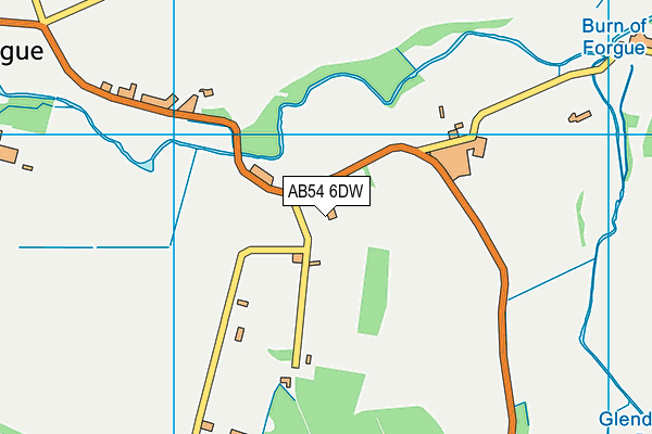 AB54 6DW map - OS VectorMap District (Ordnance Survey)