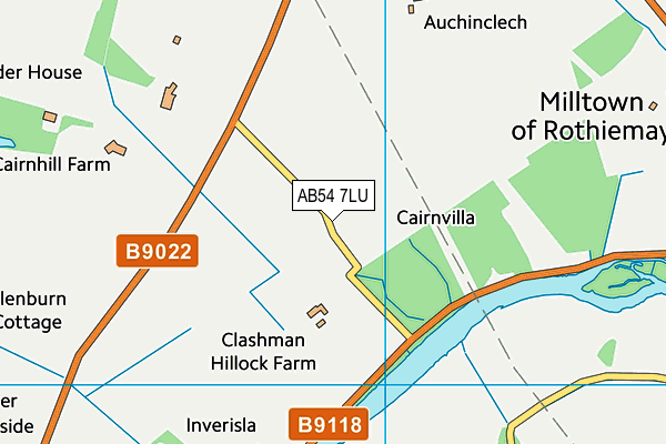AB54 7LU map - OS VectorMap District (Ordnance Survey)