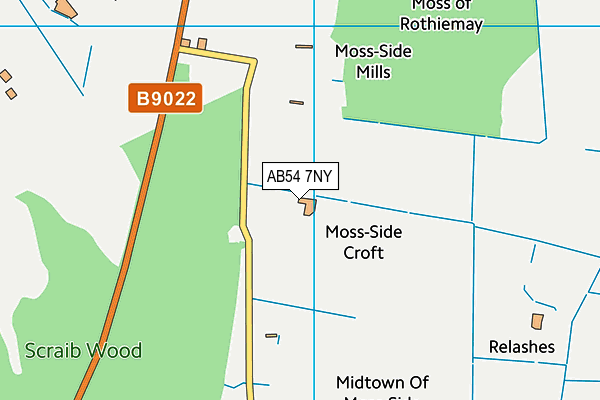 AB54 7NY map - OS VectorMap District (Ordnance Survey)