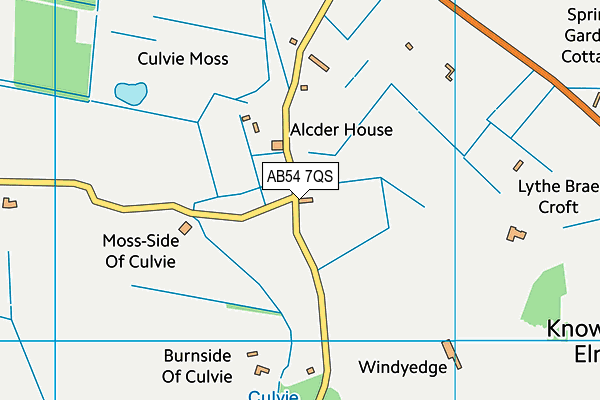 AB54 7QS map - OS VectorMap District (Ordnance Survey)