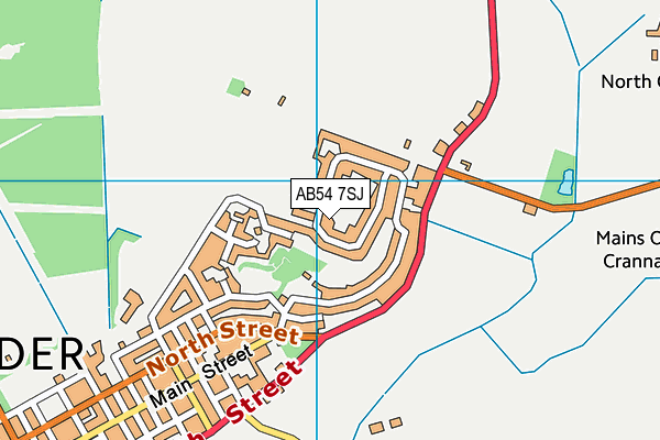 AB54 7SJ map - OS VectorMap District (Ordnance Survey)