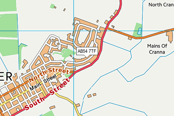 AB54 7TF map - OS VectorMap District (Ordnance Survey)