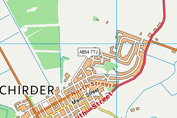 AB54 7TJ map - OS VectorMap District (Ordnance Survey)