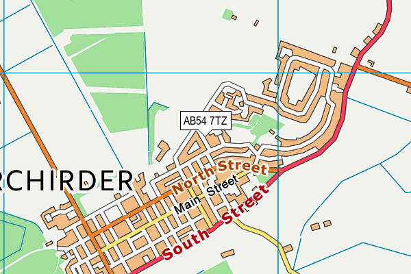 AB54 7TZ map - OS VectorMap District (Ordnance Survey)