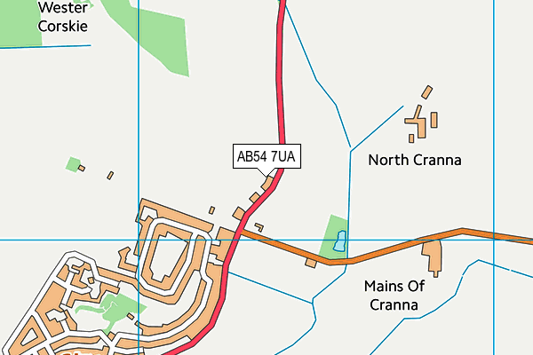 AB54 7UA map - OS VectorMap District (Ordnance Survey)