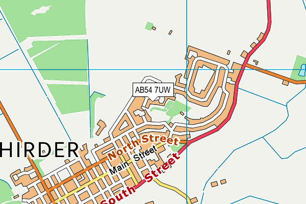 AB54 7UW map - OS VectorMap District (Ordnance Survey)