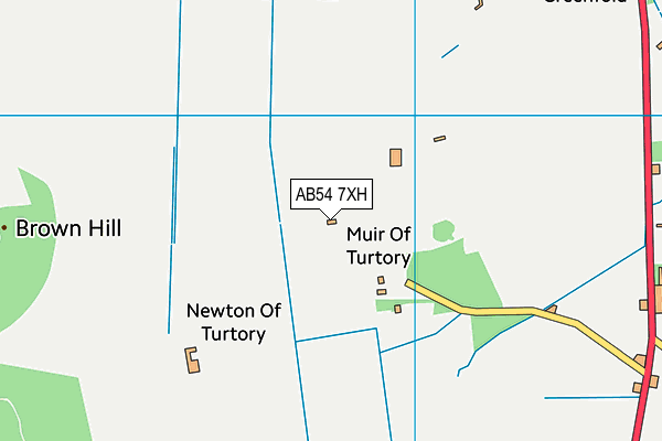 AB54 7XH map - OS VectorMap District (Ordnance Survey)