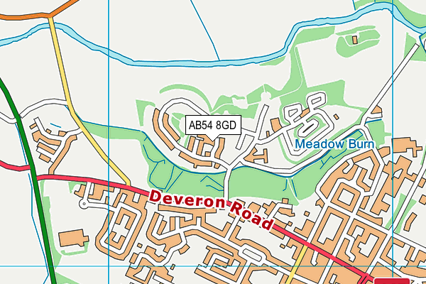AB54 8GD map - OS VectorMap District (Ordnance Survey)
