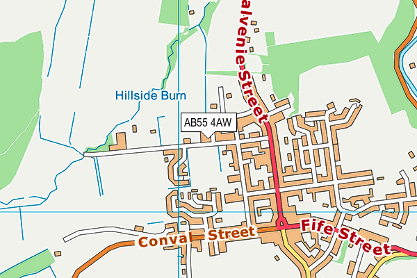 AB55 4AW map - OS VectorMap District (Ordnance Survey)