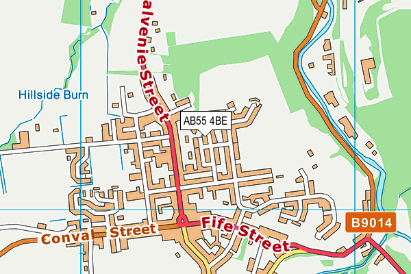 AB55 4BE map - OS VectorMap District (Ordnance Survey)