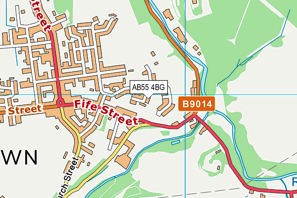 AB55 4BG map - OS VectorMap District (Ordnance Survey)