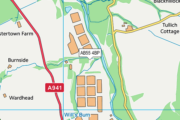 AB55 4BP map - OS VectorMap District (Ordnance Survey)