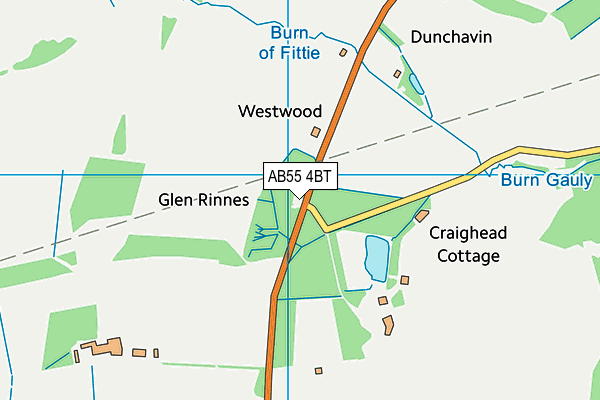 AB55 4BT map - OS VectorMap District (Ordnance Survey)