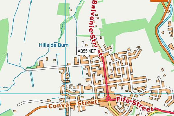 AB55 4ET map - OS VectorMap District (Ordnance Survey)