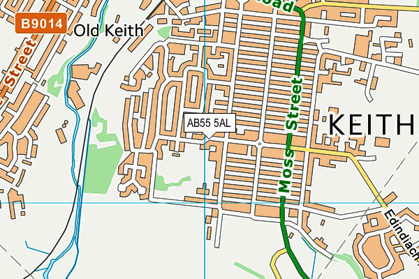 AB55 5AL map - OS VectorMap District (Ordnance Survey)