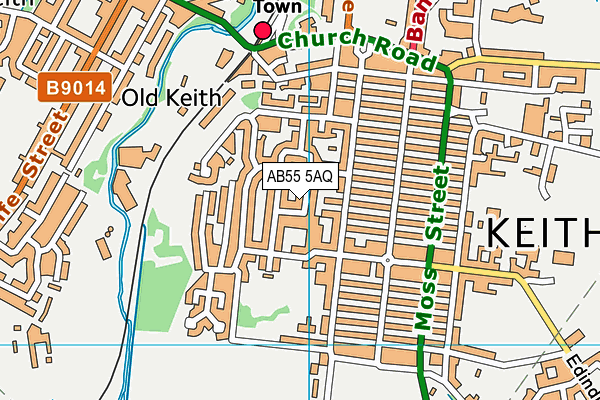 AB55 5AQ map - OS VectorMap District (Ordnance Survey)