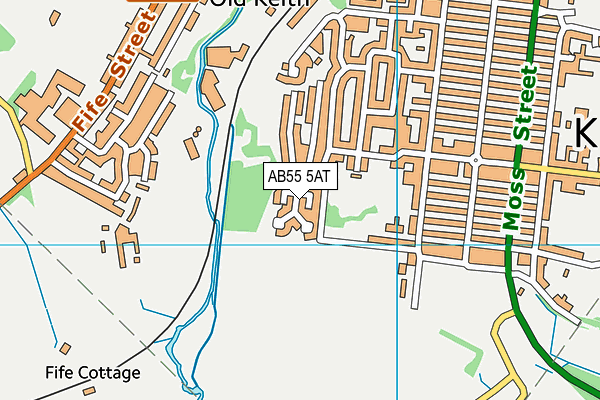 AB55 5AT map - OS VectorMap District (Ordnance Survey)