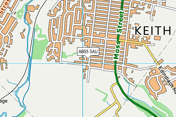 AB55 5AU map - OS VectorMap District (Ordnance Survey)