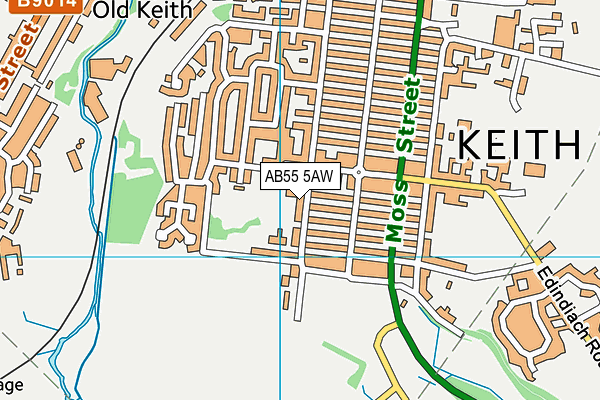 AB55 5AW map - OS VectorMap District (Ordnance Survey)