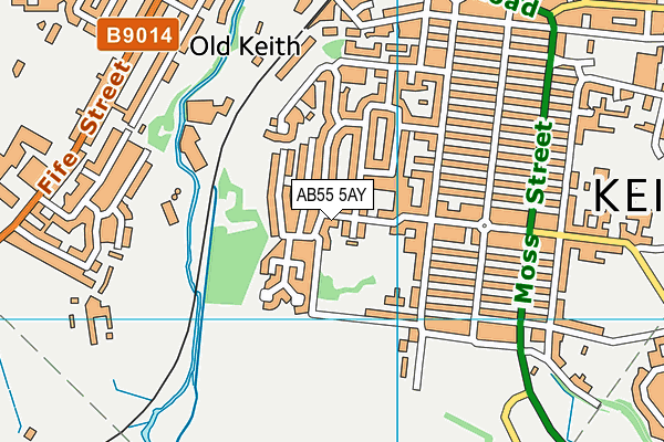AB55 5AY map - OS VectorMap District (Ordnance Survey)