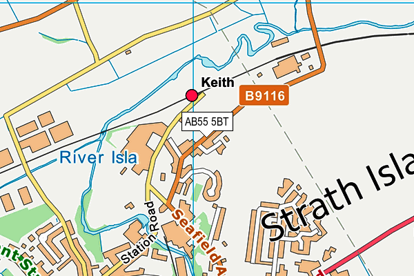 AB55 5BT map - OS VectorMap District (Ordnance Survey)