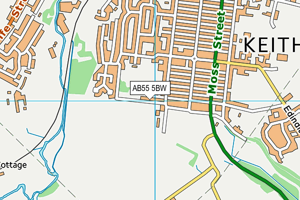 AB55 5BW map - OS VectorMap District (Ordnance Survey)