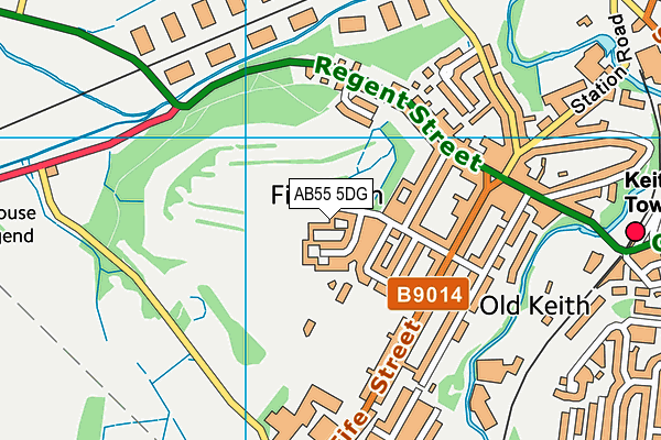 AB55 5DG map - OS VectorMap District (Ordnance Survey)
