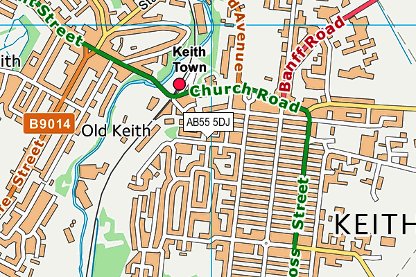 AB55 5DJ map - OS VectorMap District (Ordnance Survey)