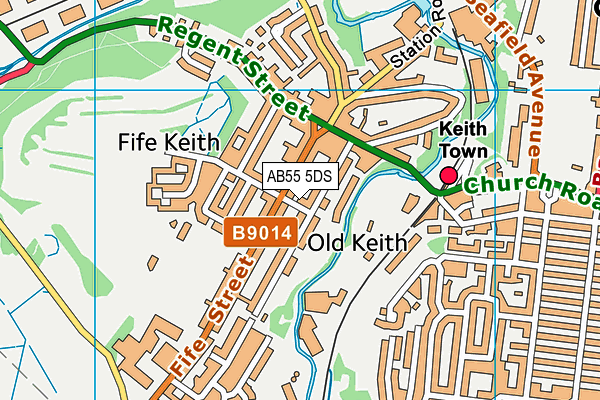 AB55 5DS map - OS VectorMap District (Ordnance Survey)