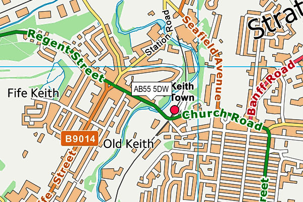 AB55 5DW map - OS VectorMap District (Ordnance Survey)