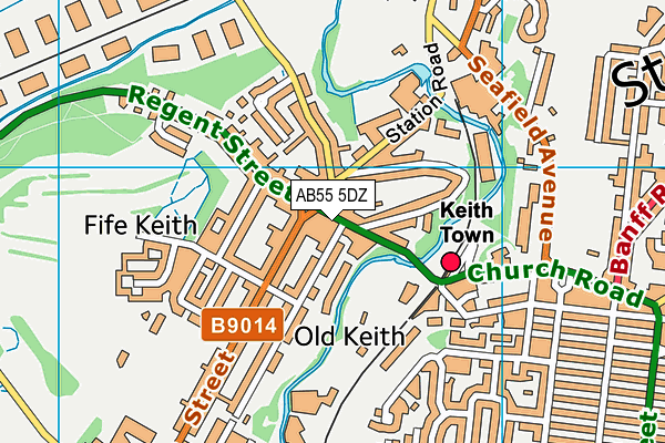 AB55 5DZ map - OS VectorMap District (Ordnance Survey)