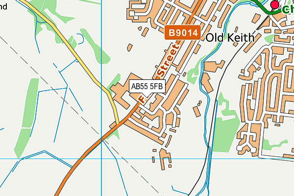 AB55 5FB map - OS VectorMap District (Ordnance Survey)