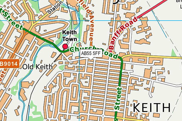 AB55 5FF map - OS VectorMap District (Ordnance Survey)