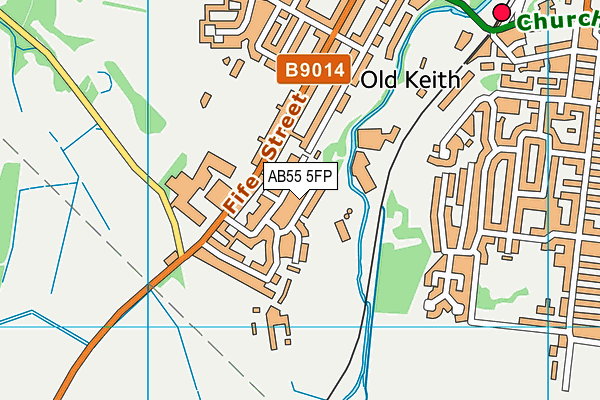 AB55 5FP map - OS VectorMap District (Ordnance Survey)