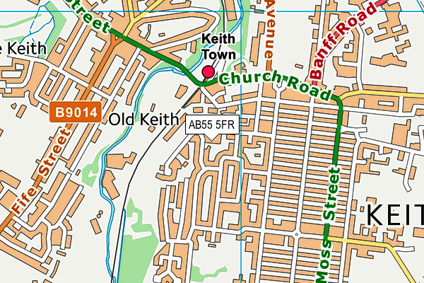 AB55 5FR map - OS VectorMap District (Ordnance Survey)