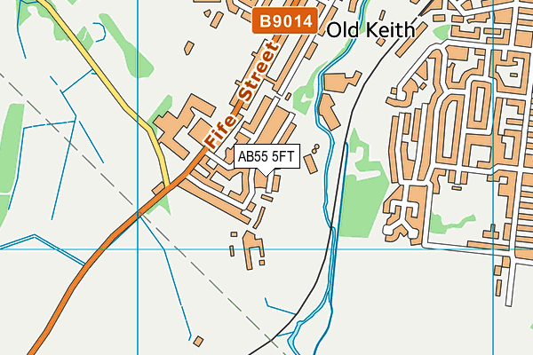 AB55 5FT map - OS VectorMap District (Ordnance Survey)