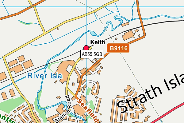 AB55 5GB map - OS VectorMap District (Ordnance Survey)
