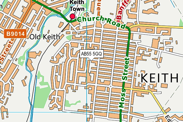 AB55 5GQ map - OS VectorMap District (Ordnance Survey)